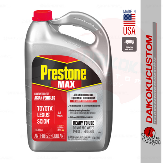 Agua Coolant Prestone Asian Rojo 3.7lts