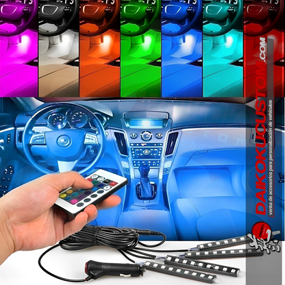 Luces Led Interior Piso Rgb + Control (12cm 9 Led)