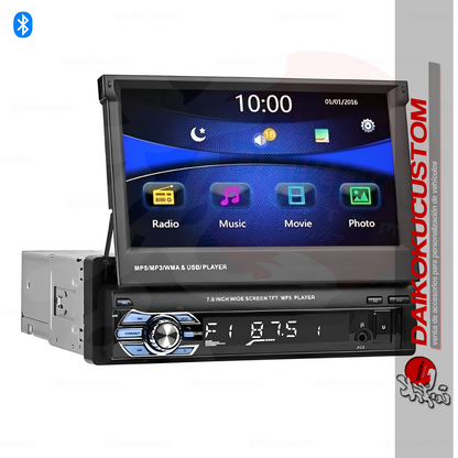 Radio 1 Din Con Pantalla Retractil 7 Generica Manual Bluetooth