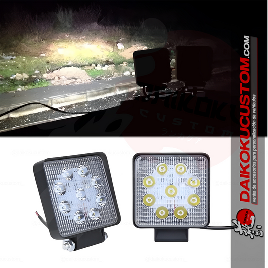 Neblineros Led 27w Cuadrados De 9 Led X2