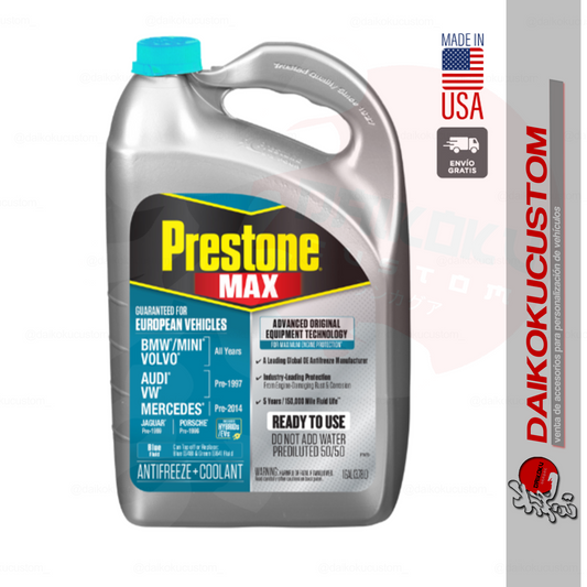 Agua Coolant Prestone Eur Turquesa 3.7lts