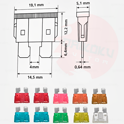 Tester Probador Corriente 6-12-24v + 10 Fusibles Regular