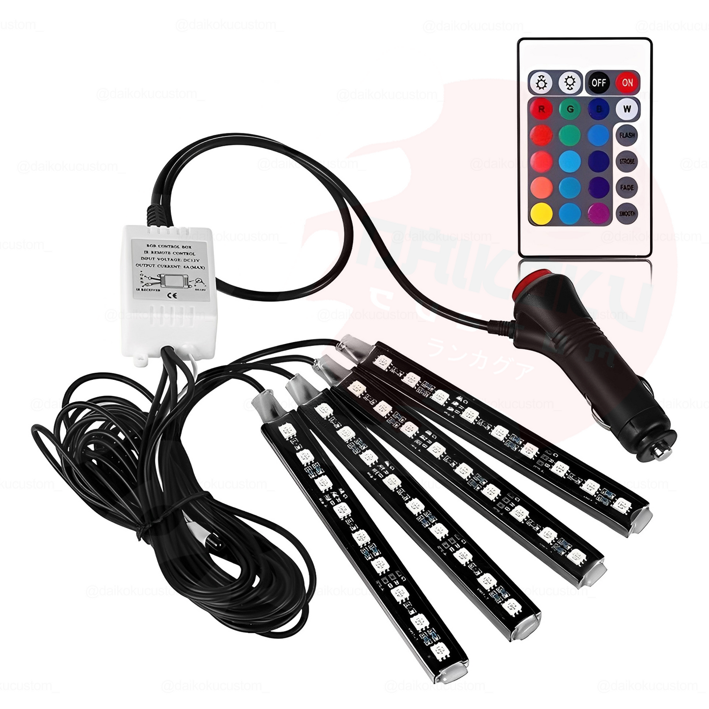 Luces Led Interior Piso Rgb + Control (12cm 9 Led)