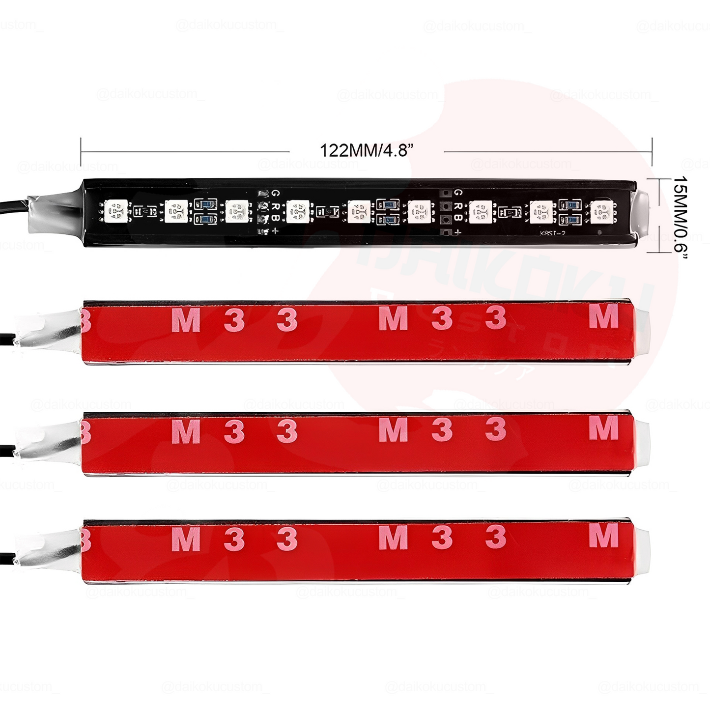 Luces Led Interior Piso Rgb + Control (12cm 9 Led)