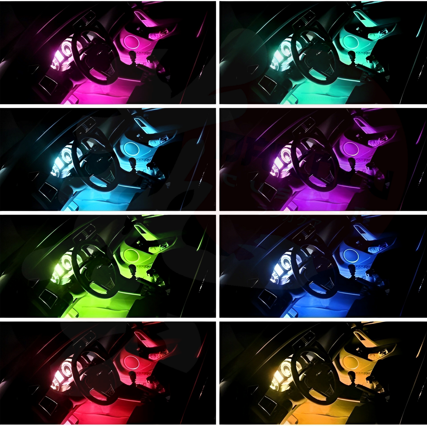 Luces Led Interior Piso Rgb + Control (12cm 9 Led)