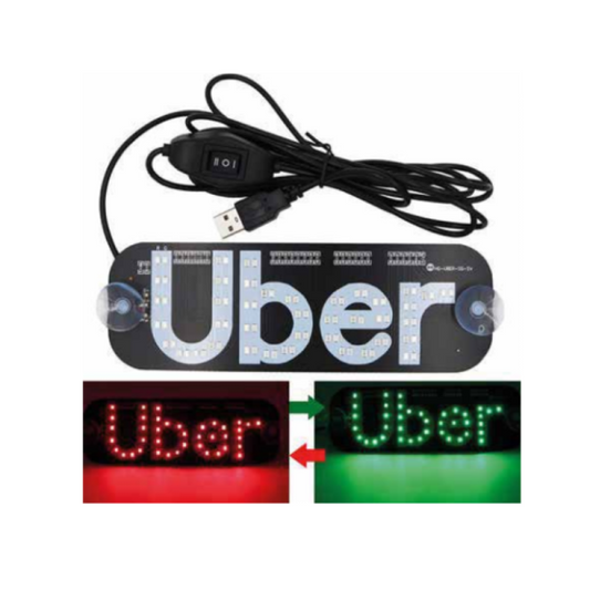 Letrero Uber Led Al Usb Con Ventosa (Bi Rojo+Verde)