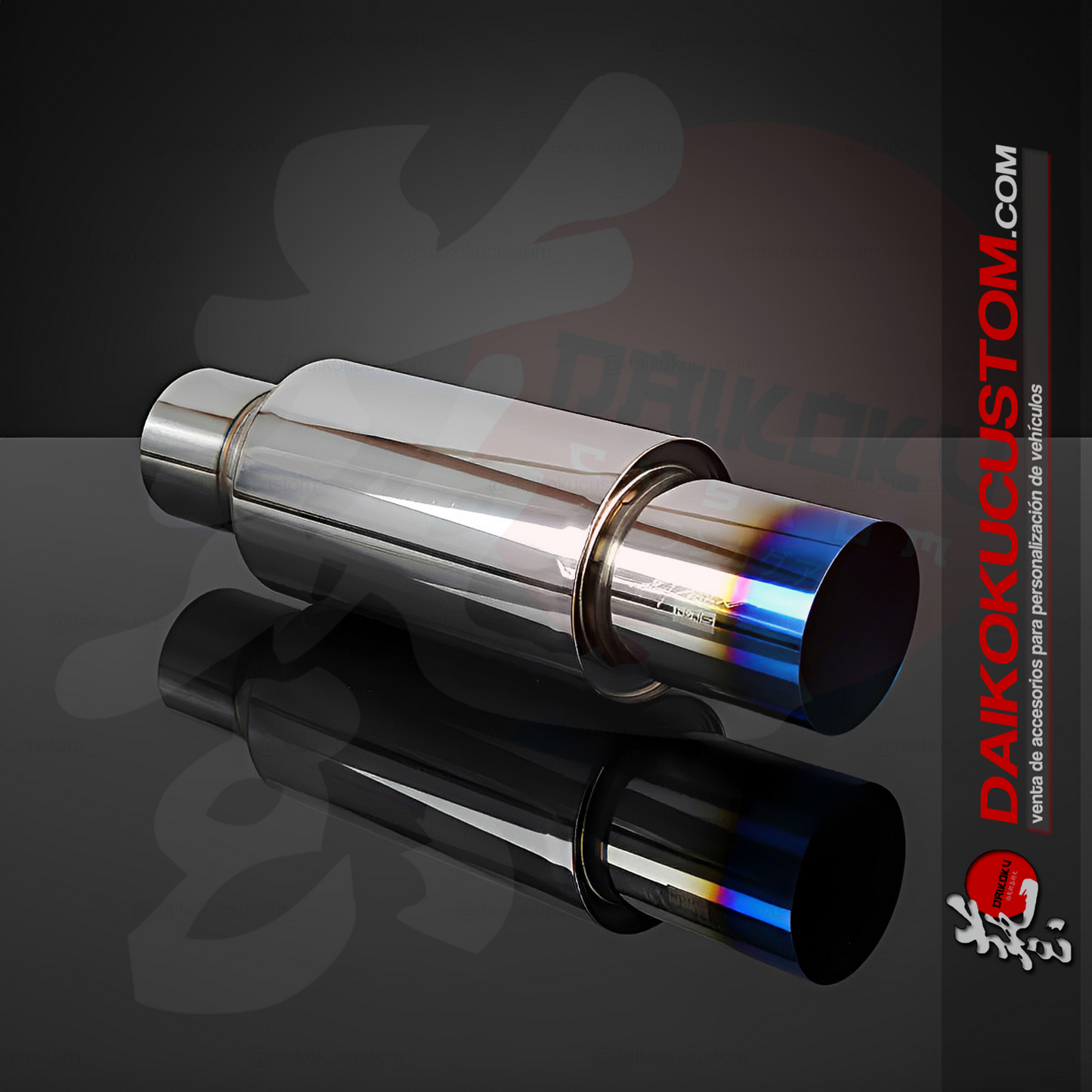 Escape Alto Flujo Hks Entrada 2” Salida 3” Ionizado Corto