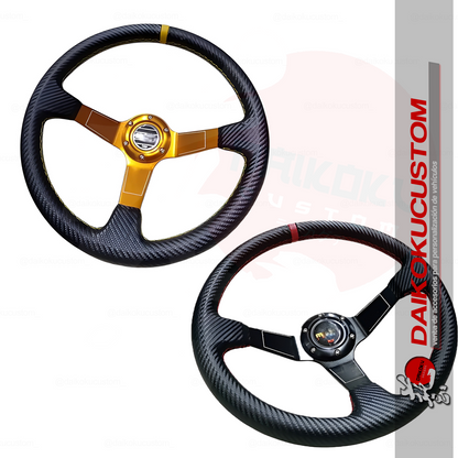 Volante Deportivo Eco Concavo Carbono 1 Linea Colores