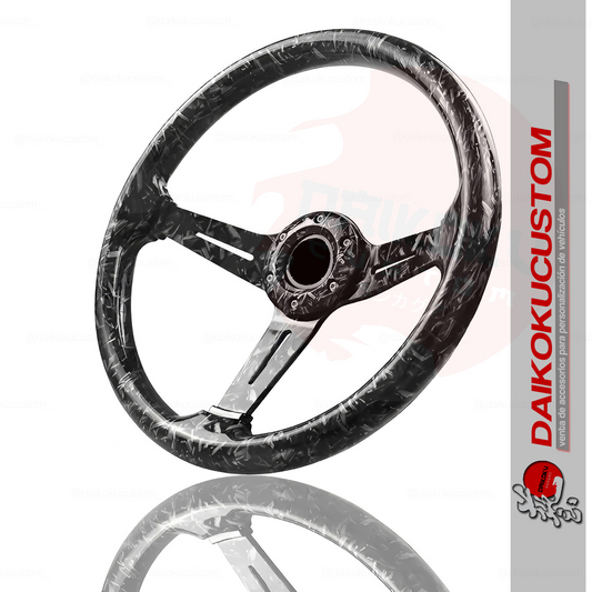 Volante Deportivo Tipo Carbono Forjado Negro 48-9