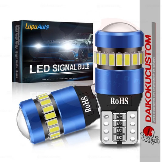 1 Ampolleta Led T10 Lupa 18 Led Smd Canbus Blanco