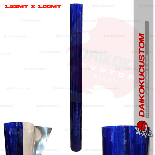 Vinilo Glossy Azul 1.52mt x Metro Lineal Adhesivo