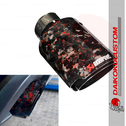 Cola Escape Akrapovic 3 Tipo Carbono Forjado Rojo