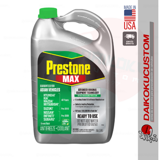 Agua Coolant Prestone Asian Verde 3.7lts