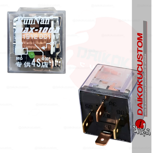 Relay (1un) Transparente 12v 100a 4 Patas Rele 4 Pines H22-7
