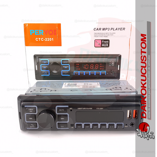 Radio Panel Incorporada Bluetooth 1 Din Universal Pervoi Ctc-2201