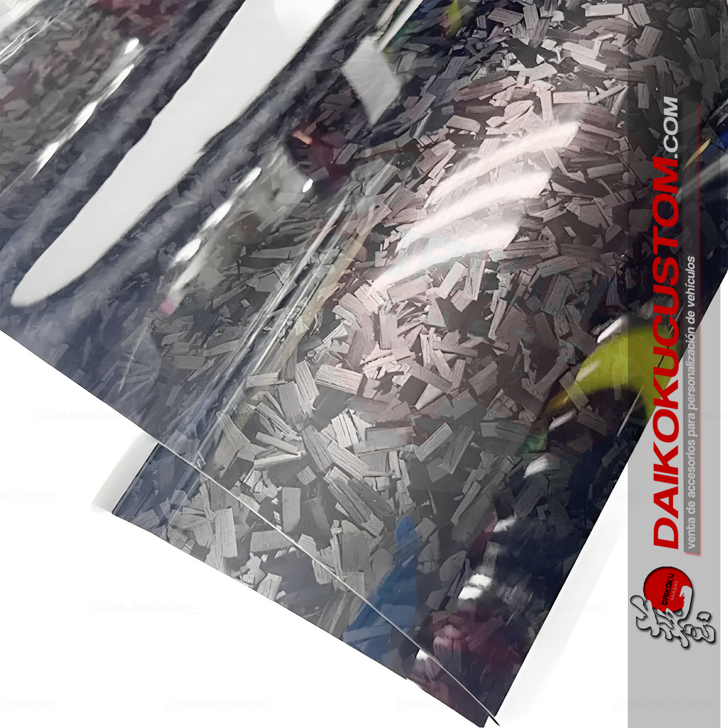 Vinilo Carbono Forjado Negro 1mt x 1.52mt Adhesivo