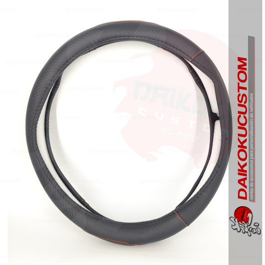 Cubre Volante Negro Hilo Naranjo H18-65N