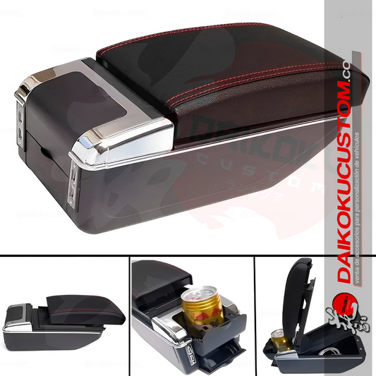 Apoya Brazo Bordes Rojo/Negro M2 (Con Usb)