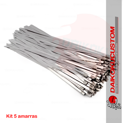 Pack 5 Amarras Brida Metalicas 4,6mm x 200mm