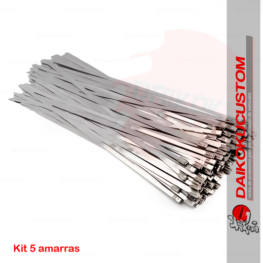 Pack 5 Amarras Brida Metalicas 4,6mm x 200mm