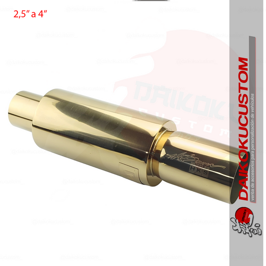 Escape Alto Flujo S/M 1 Salida 2.5" a 4" Dorado Completo Hd-30d
