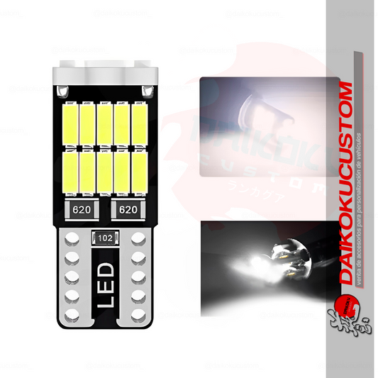 1 Ampolleta Led T10 26 Led Potente (Parecida-A-T15) Blanco