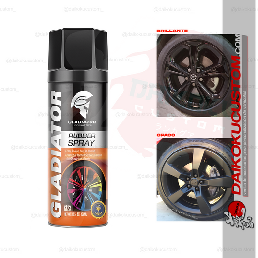 Pintura Spray GLADIATOR Plasti-Dip Negro GT23 (Brillante - Opaco)