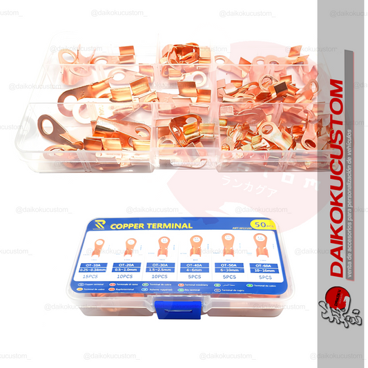 Caja Terminales SC Cobre 50pcs Diferentes Medidas H53-80