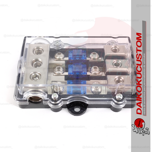 Bloque Distribuidor Repartidor Corriente Energía 3 Vías Audio + Fusibles