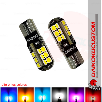 1 Ampolleta Led T10 Heli 24 Led Canbus Colores