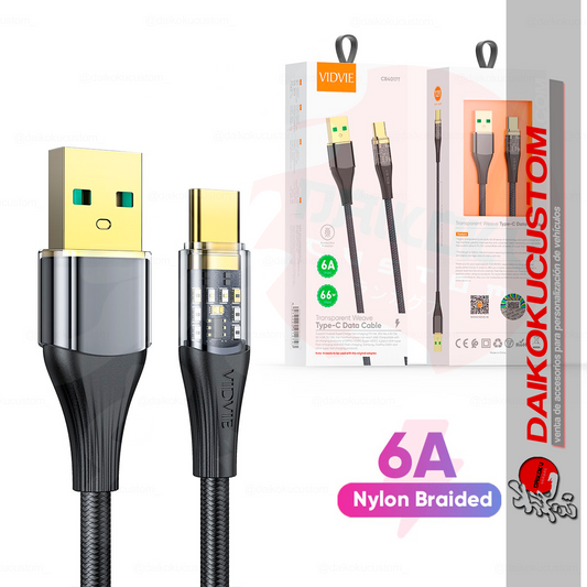 Cable Usb Tipo-C Vidvie Premium 66w CB4017T 10984