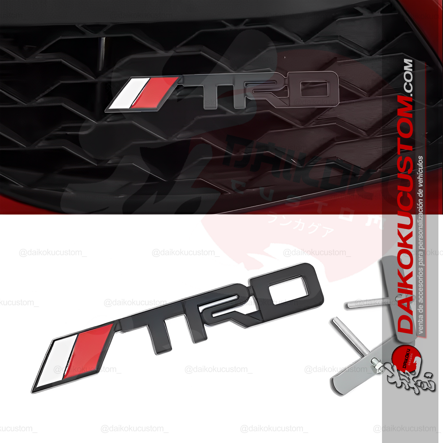 Emblema Apernado Frontal TRD Negro