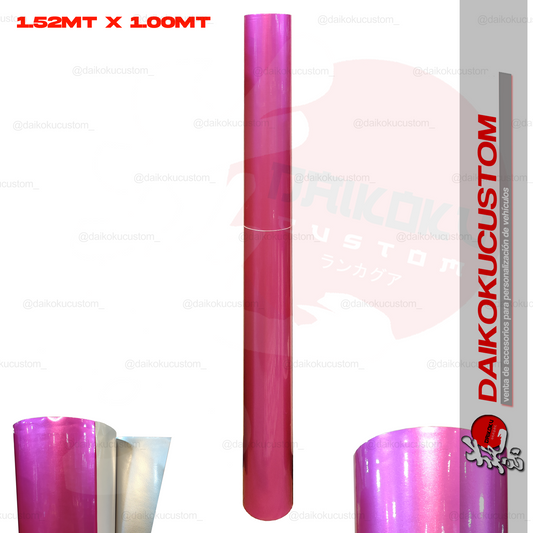 Vinilo Glossy Rosado 1.52mt x Metro Lineal Adhesivo