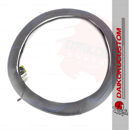 Cubre Volante Generico Cuerina Azul 0954