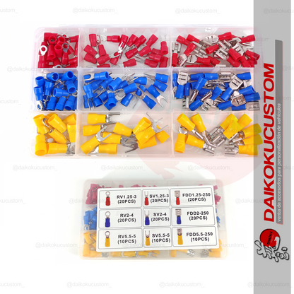 Kit Terminales Electricos Audio Surtido Caja 150pcs H53-77