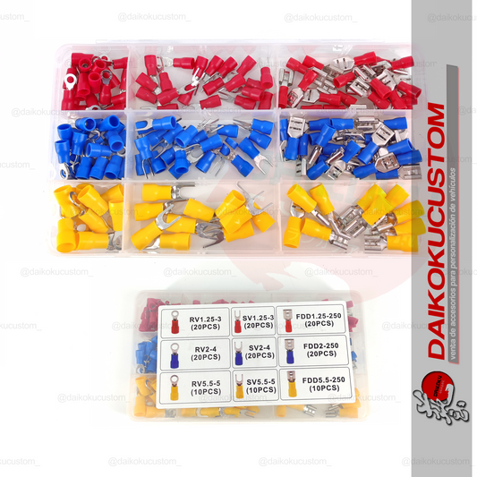 Kit Terminales Electricos Audio Surtido Caja 150pcs H53-77