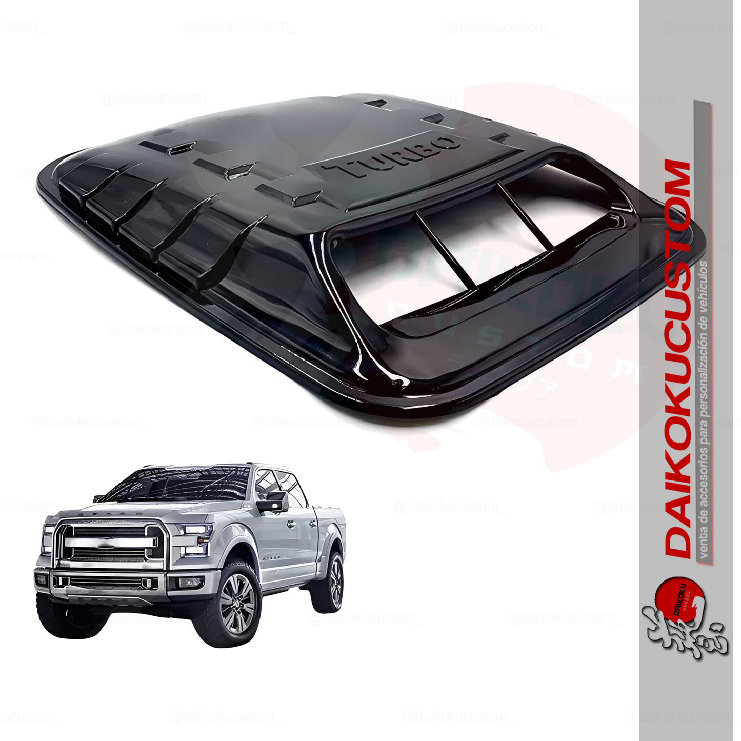 Toma Aire Capot Vent Turbo Negro Brillante
