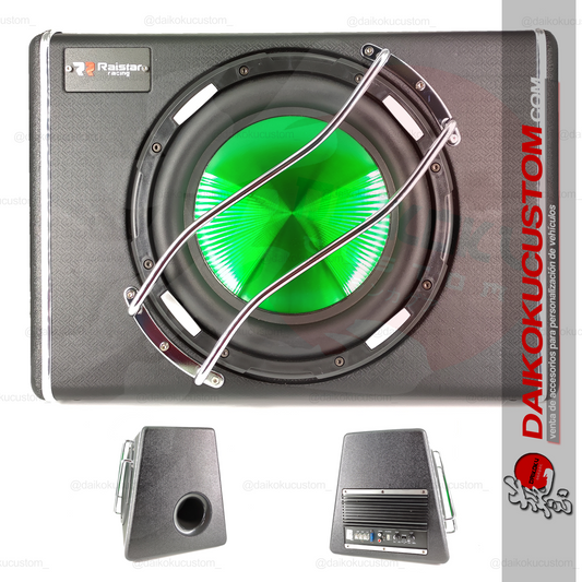 Subwoofer Amplificado 10" 1500w Cono Verde L10-7 + Kit Cables