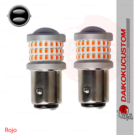 2 (Par) Ampolletas S25 2c Estroboscopica 69 Led Rojo