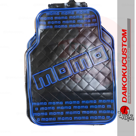 Cubre Piso Goma Momo 5pcs Rombos Azul Con Camello