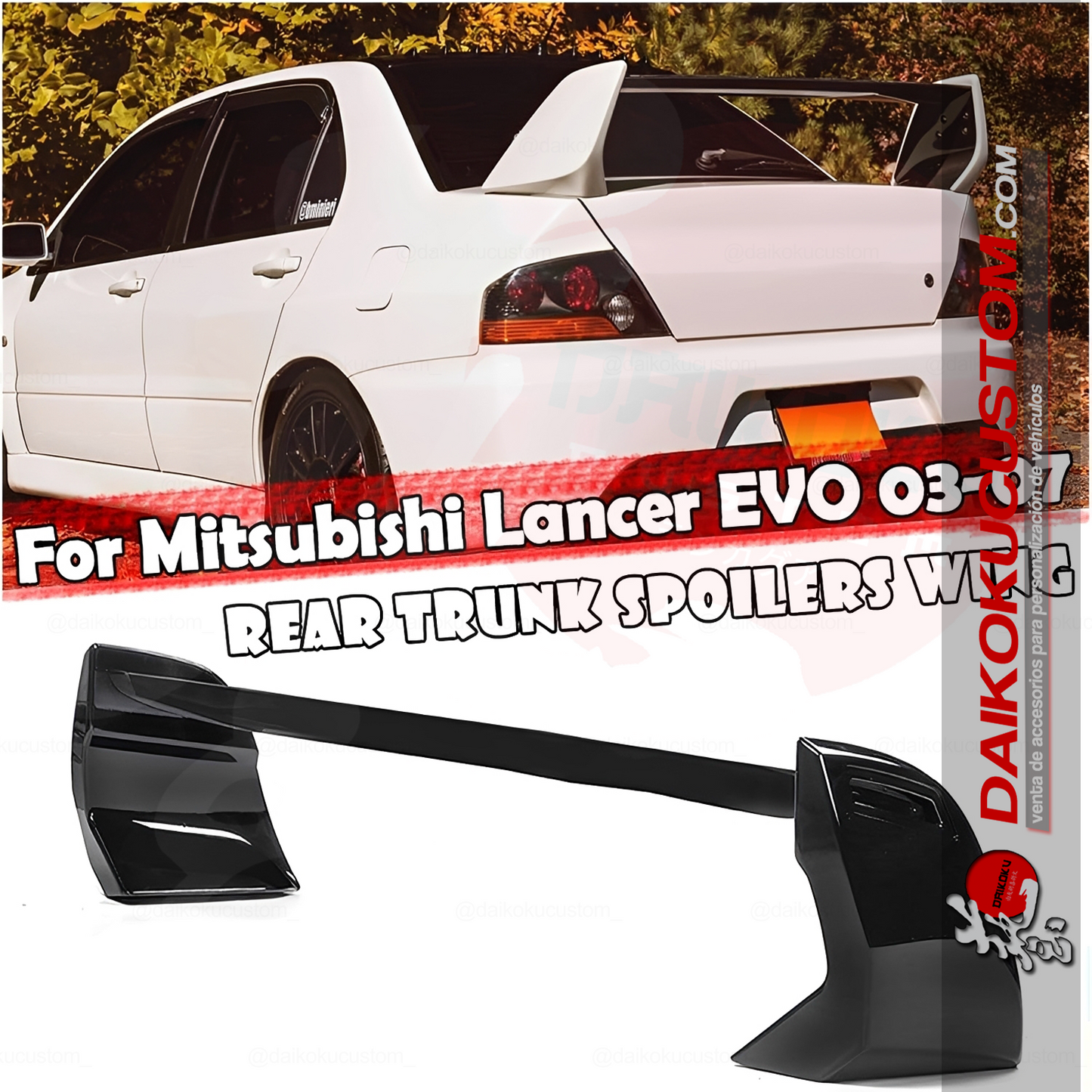 Aleron Spoiler Mitsubishi Lancer Evo 7 8 9 Glx Negro Brillante Plastico