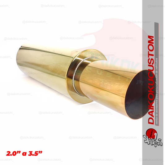 Escape Alto Flujo S/M 1 Salida 2.5" a 3.5" Dorado Completo