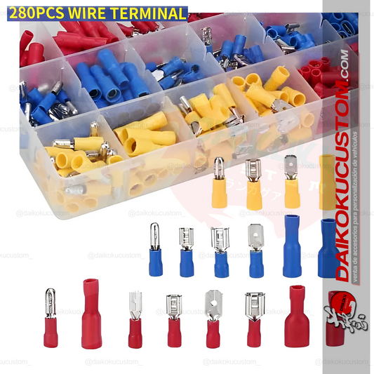 Kit Terminales Electricos Audio Surtido Caja 280pcs H53-79