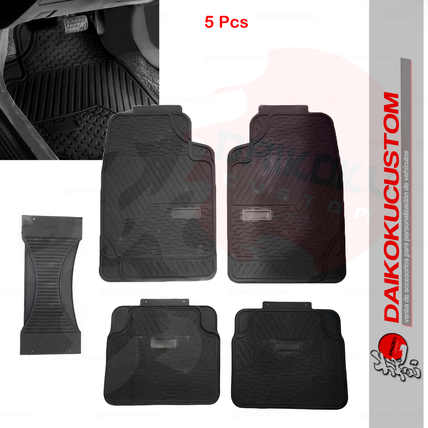 Cubre Piso Goma 5pcs Camello Universal R1