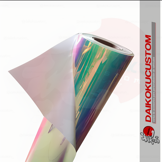 Vinilo Rainbow Holografico Tornasol 1mt x 1.32mt Adhesivo