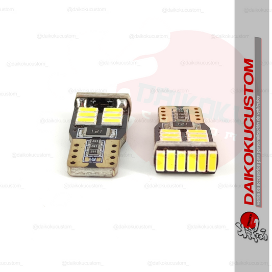 1 Ampolleta Led T10 4014 18 Led Canbus 12v Blanco
