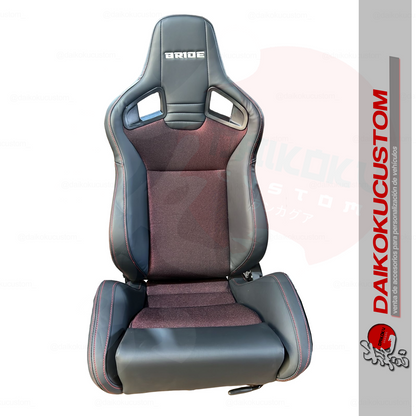 Butacas X2 (Par) Bride Eco Cuero Reclinables Tapiz Rojo Cobra