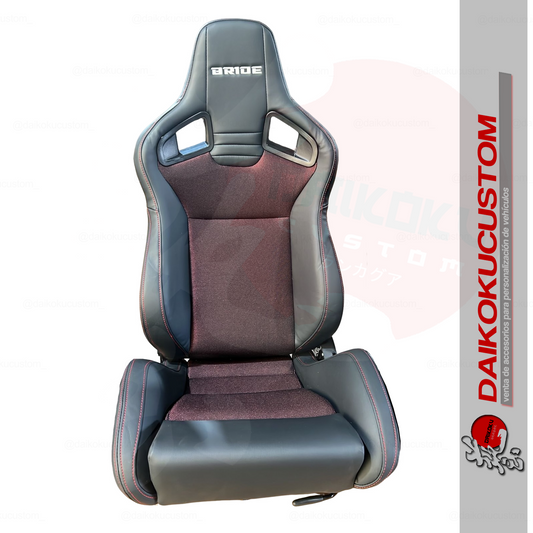 Butacas X2 (Par) Bride Eco Cuero Reclinables Tapiz Rojo Cobra