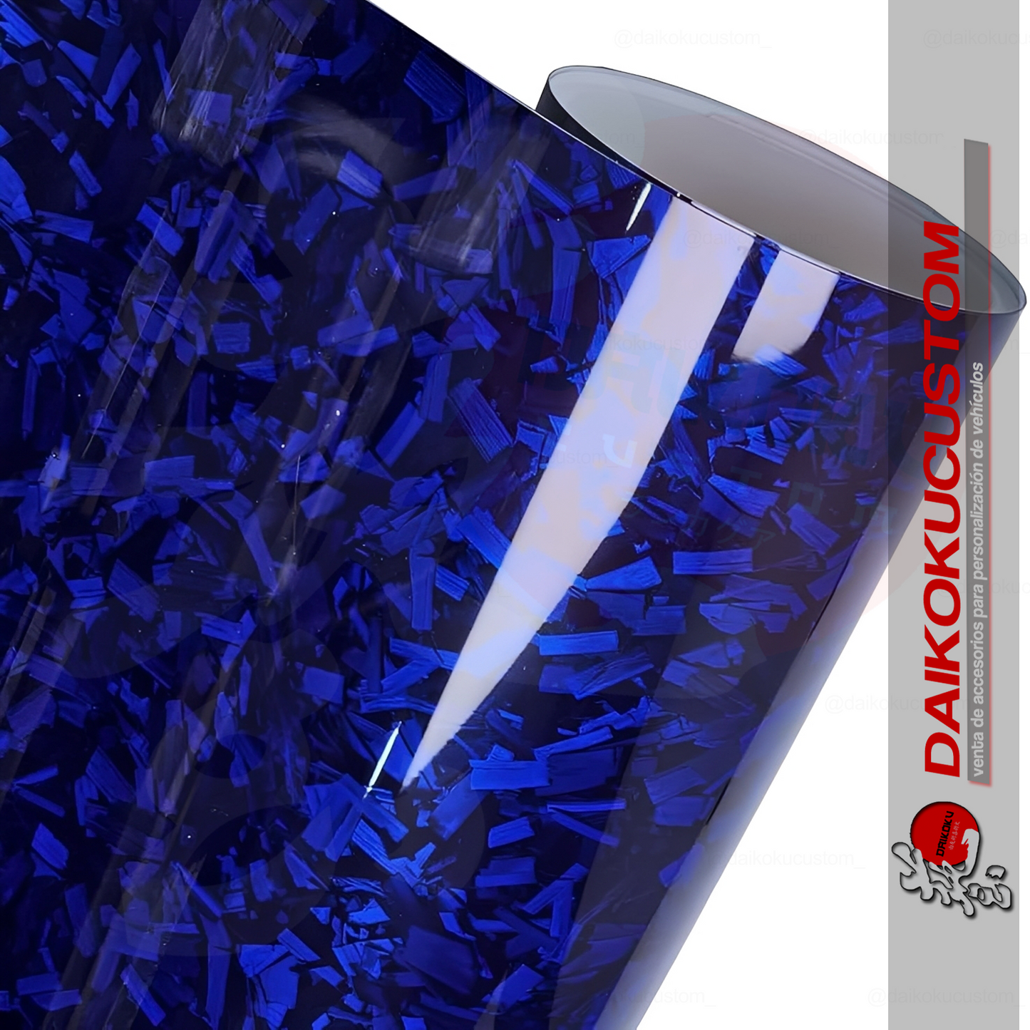 Vinilo Carbono Forjado Azul 1mt x 1.52mt Adhesivo