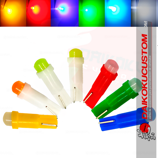 1 Ampolleta Led T5 Eco Piojito Colores